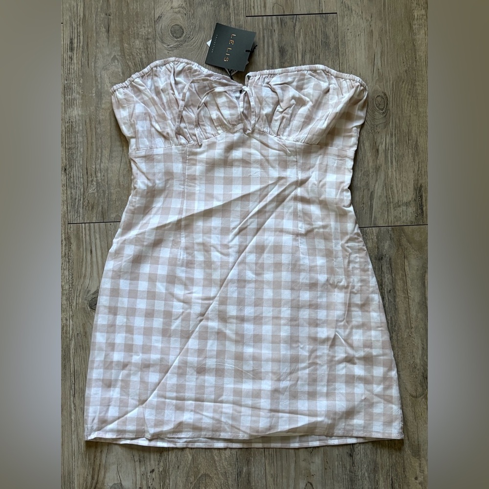 Le Lis Women's Checkered Strapless Mini Dress, Size Medium
